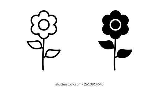 Flower icons. thin line vector icons