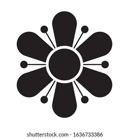 Flower icons in a trendy flat style isolated with a white background. Can be used for coloring book elements. Vector illustration.
