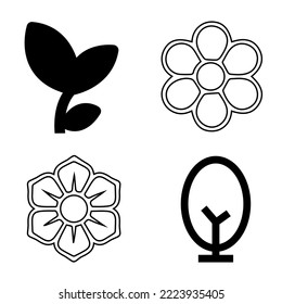 Flower icons vector collection, illustration logo template in trendy style. Suitable for many purposes. Spring symbol for your web site design, logo, app, UI. Vector illustration, EPS10.