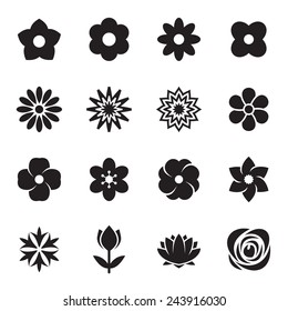 Flower Icon Set Stock Vector (Royalty Free) 190304348 | Shutterstock