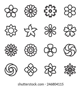 Flower icons. Vector illustration