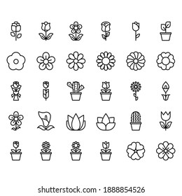 flower icons vector illustrator .