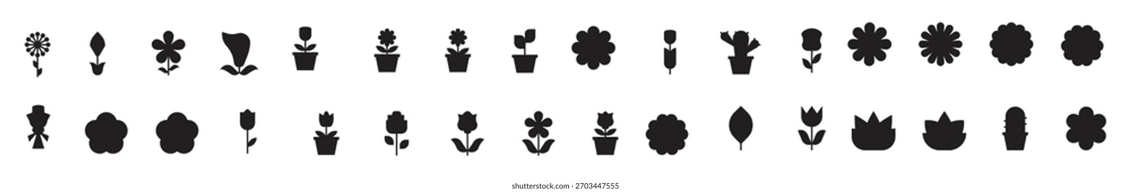 Iconos de flores ilustrador de Vector, floral, rosa, cactus