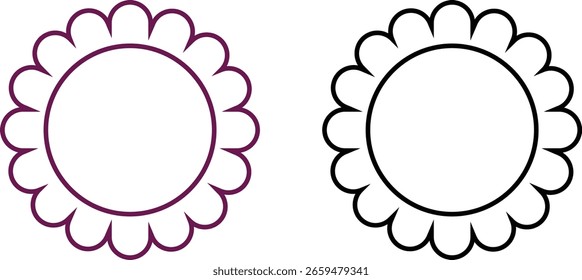 Blumensymbole Vektorgrafik-Set, Kollektion und Gruppe, Dekorative Blumensilhouetten, Blütenblätter, Botanische Minimale Linie Stil, Monochrom und Farbige Grafik-Paket für Natur, Garten und Frühling Design