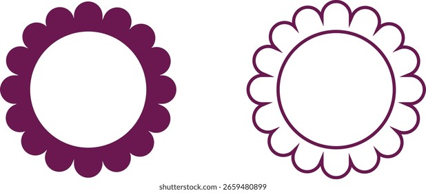 Conjunto de Vector de iconos de flores, Colección y grupo, siluetas florales decorativas Pétalos en flor Botánica Minimal Flat Line Style Monocromo y colorido Paquete gráfico para jardín de Naturaleza y diseño de primavera