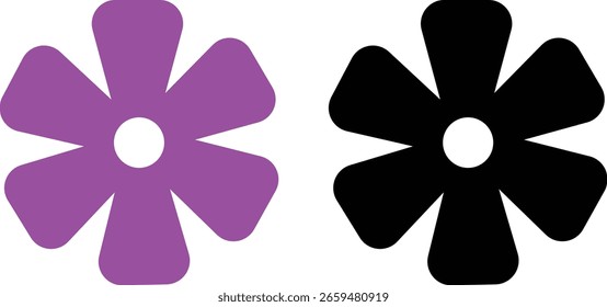 Flower Icons Vector Set, Collection and Group, Decorative Floral Silhouettes Petals Blossom Botanical Minimal Flat Line Style Monochrome and Colorful Graphic Bundle for Nature Garden and Spring Design