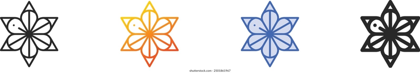 flower icon.Thin Linear, Gradient, Blue Stroke and bold Style Design Isolated On White Background