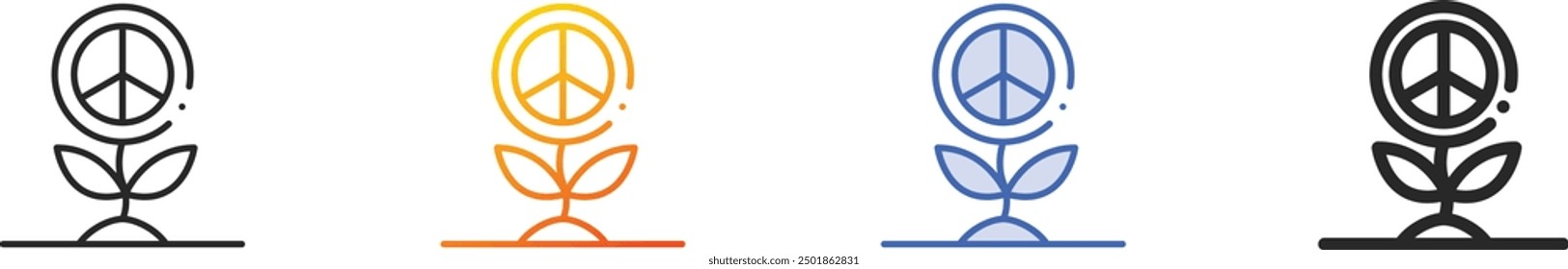 flower icon.Thin Linear, Gradient, Blue Stroke and bold Style Design Isolated On White Background