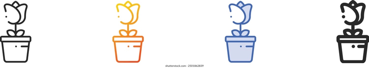 flower icon.Thin Linear, Gradient, Blue Stroke and bold Style Design Isolated On White Background