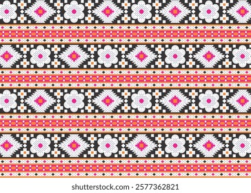 Flower ikat Design Border Pattern, texture, background, wallpaper.