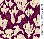 Flower Ikat ethnic tribal seamless pattern,  flower seamless wallpaper. Ethnic Ikat abstract background art. llustration for greeting cards, printing and other design project.
