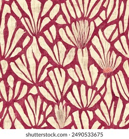 Flower Ikat ethnic tribal seamless pattern,  flower seamless wallpaper. Ethnic Ikat abstract background art. llustration for greeting cards, printing and other design project.