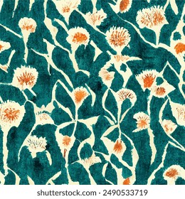 Flower Ikat ethnic tribal seamless pattern,  flower seamless wallpaper. Ethnic Ikat abstract background art. llustration for greeting cards, printing and other design project.