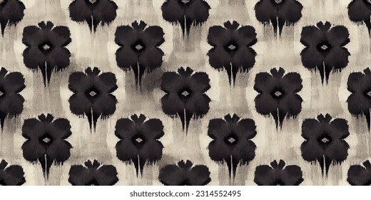 flower ikat tribal boho tie die colors flower seamless wallpaper. Motif ethnic handmade beautiful Ikat art. Ethnic abstract floral pink background art. 