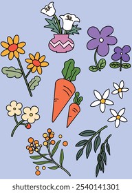 flower illust background icon flower illustration