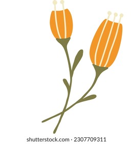 Flower illustration. Autumn vector element