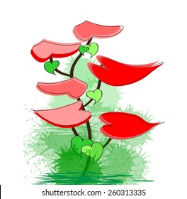 Flower illustration for card design- Vector illustration.