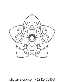 flower illustration for coloring book or for decoration, flower vector or logo