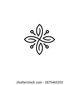 Flower illustration for company logo, packaging natural products, organic shops, cosmetics, clothing. a modern line vector design