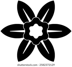 flower illustration decoration silhouette floral logo nature icon spring outline plant daffodil bouquet blossom garden botanical leaf flora narcissus shape or vector graphic background