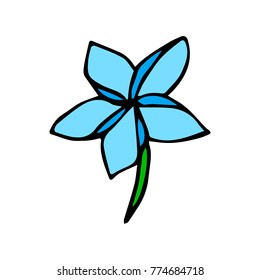 Flower illustration. Doodle style. Design, print, decor, textile, paper