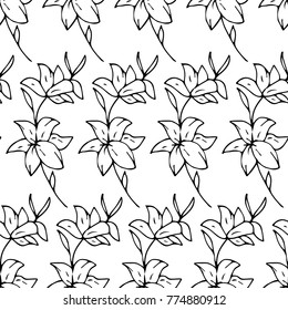 Flower illustration. Doodle style. Design, print, decor, textile, paper