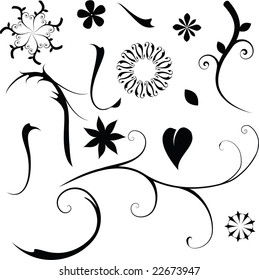 Flower illustration elements