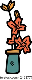 a flower illustration Hand drawn in line style