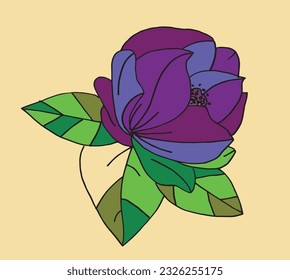 Flower illustration image. 
Hand drawn image artwork of a flower. 
Simple cute original logo.
Hand drawn vector illustration for posters, cards, t-shirts.
