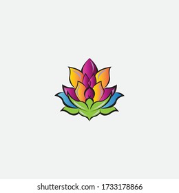 flower illustration logo colorful icon design vector