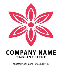 Flower illustration logo design vector