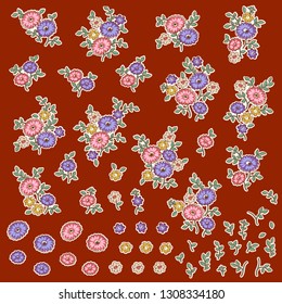 Flower illustration material,