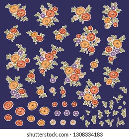 Flower illustration material,