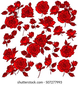 Material de ilustración de flores