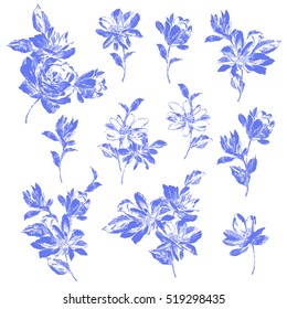 Flower illustration material