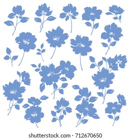 Flower illustration material