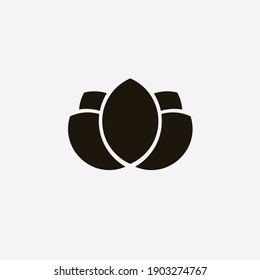 Flower illustration on gray background. Icon. Vector