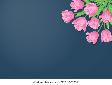 Flower illustration on Simple navy background