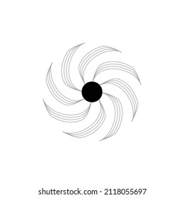 flower illustration outline with white background, modern graphic swirl logo, creative style geometric design