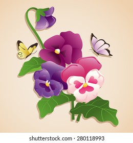 Flower Illustration : Pansy 