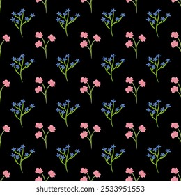 Padrão de ilustração de flor. Fundo de padrão sem emenda da flor. Fundo da flor. Fundo da decoração floral. fundo da flor da silhueta.