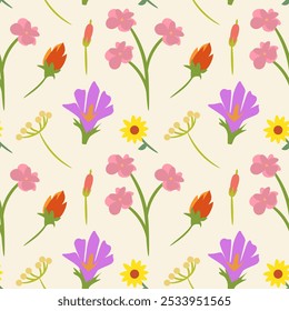 Flower illustration pattern. Flower seamless pattern background. Flower background. Floral decoration background. silhouette flower background.