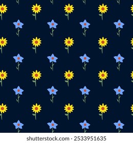 Flower illustration pattern. Flower seamless pattern background. Flower background. Floral decoration background. silhouette flower background.