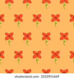 Flower illustration pattern. Flower seamless pattern background. Flower background. Floral decoration background. silhouette flower background.