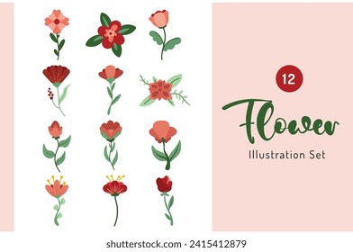 Flower Illustration Set Eps. These illustrations are perfect for any creative project. You can easily edit it