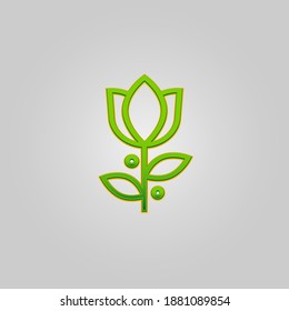 Flower illustration for simple logo design. a modern vector design