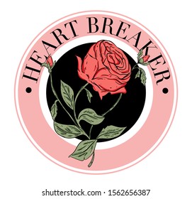 Flower illustration with slogan. For t- shirt and other use.