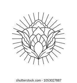 Flower illustration for tattoo and t-shirt design