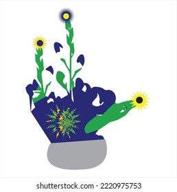 Flower illustration vector color concept 
