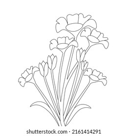 flower illustration vector of digitally generated image coloring page
